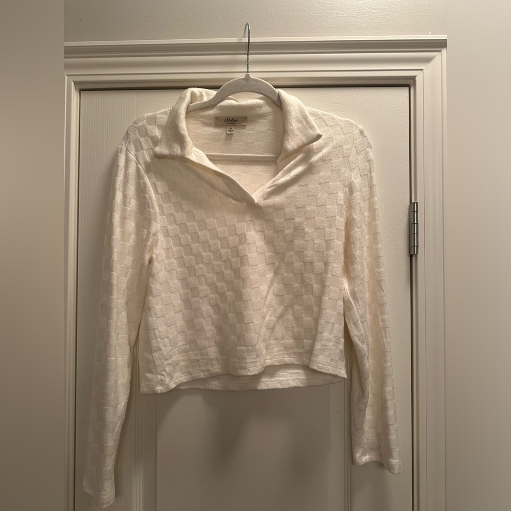 Checkered lightweight polo sweater